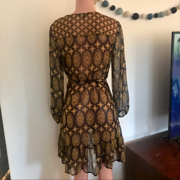 Ella Moss Boho print Silk Chiffon Mini Dress - Picture 4 of 7